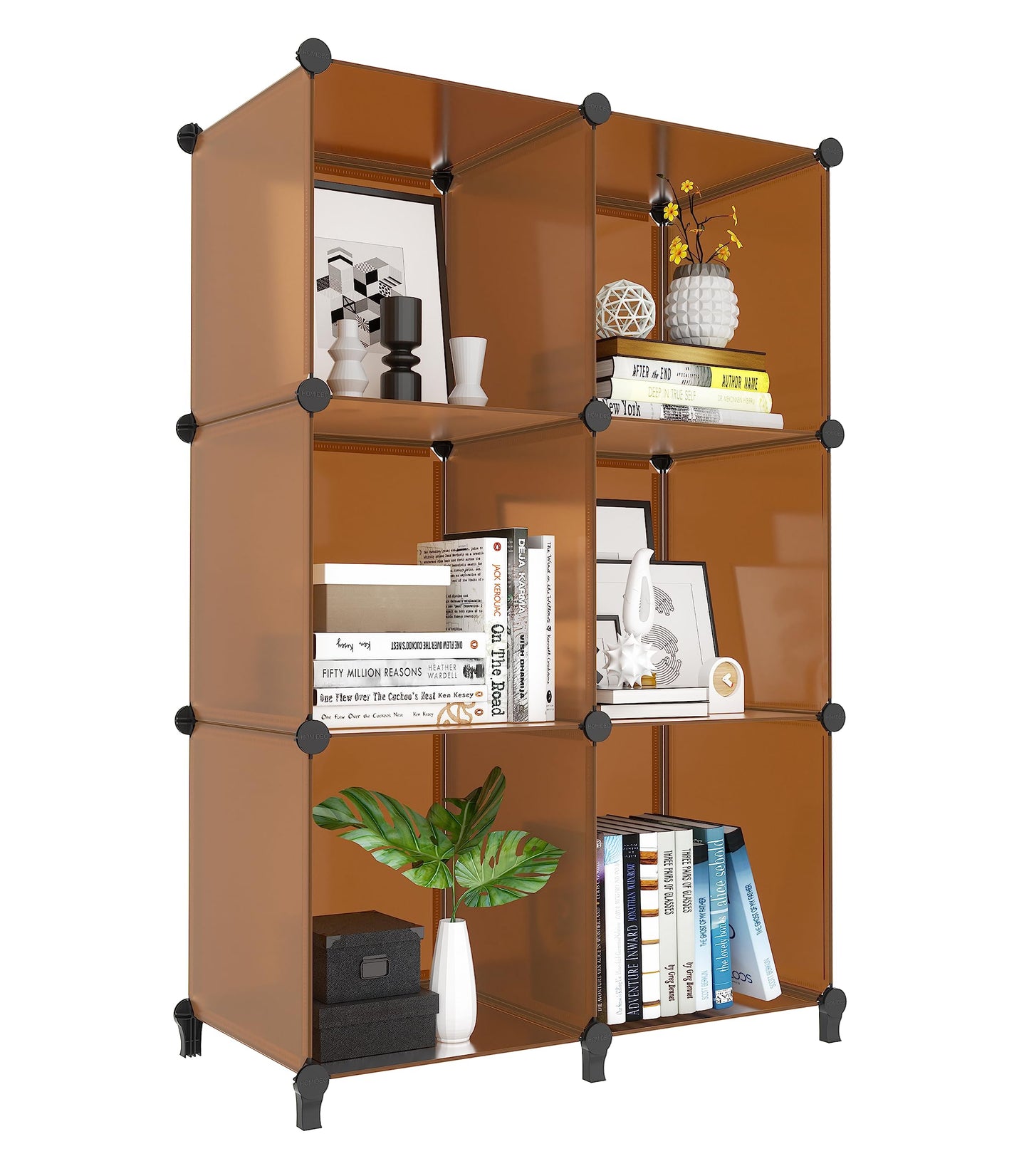6-Cube Storage Organizer, Closet Organizer Storage Shelf Bookcase Bookshelf with Metal Hammer, Storage Cubes Organizer Cabinet for Kids, Closet, Bedroom, Bathroom, (11.8x11.8x11.8 inch)