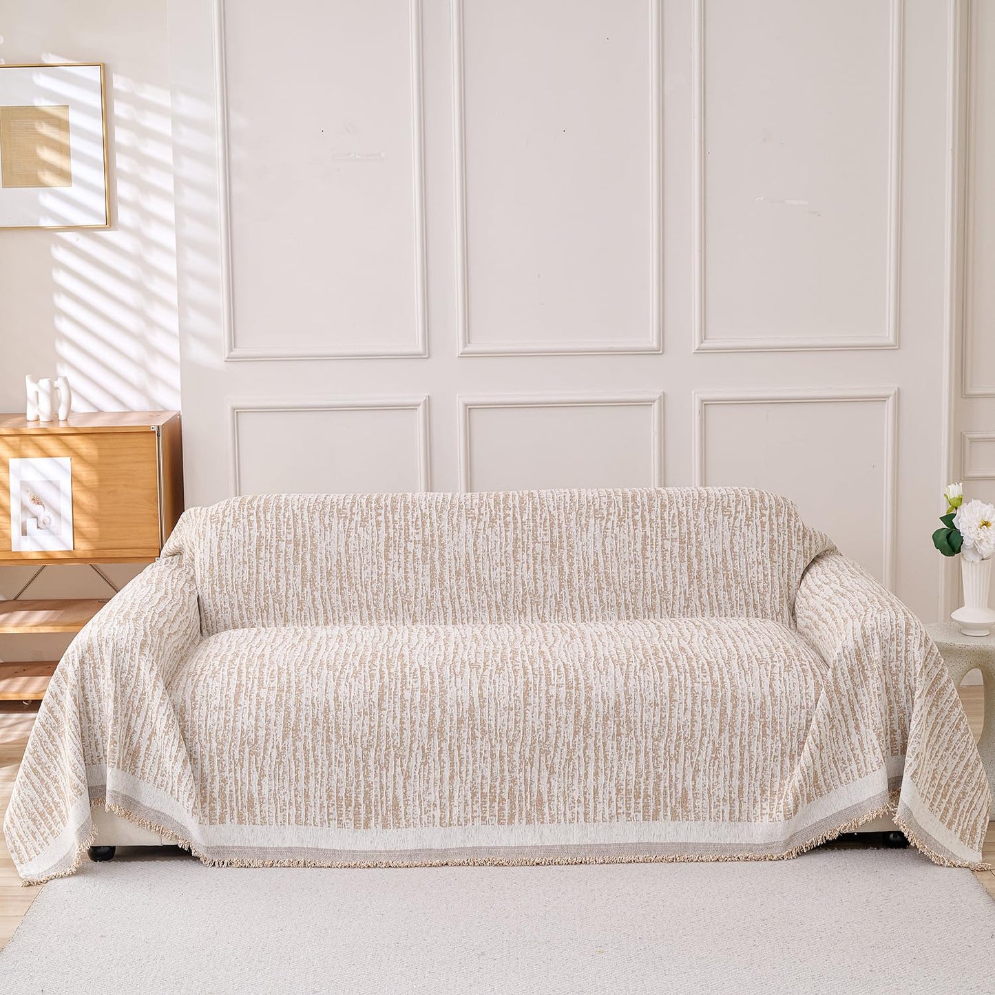 Erke Couch Cover Sheet Blanket for 4 Seater Oversized Sofa Sectional, Machine Washable Chenille Slipcover, 4-Seat L Shape U-Shaped Extra Large Slip Covers Furniture Decor Protector