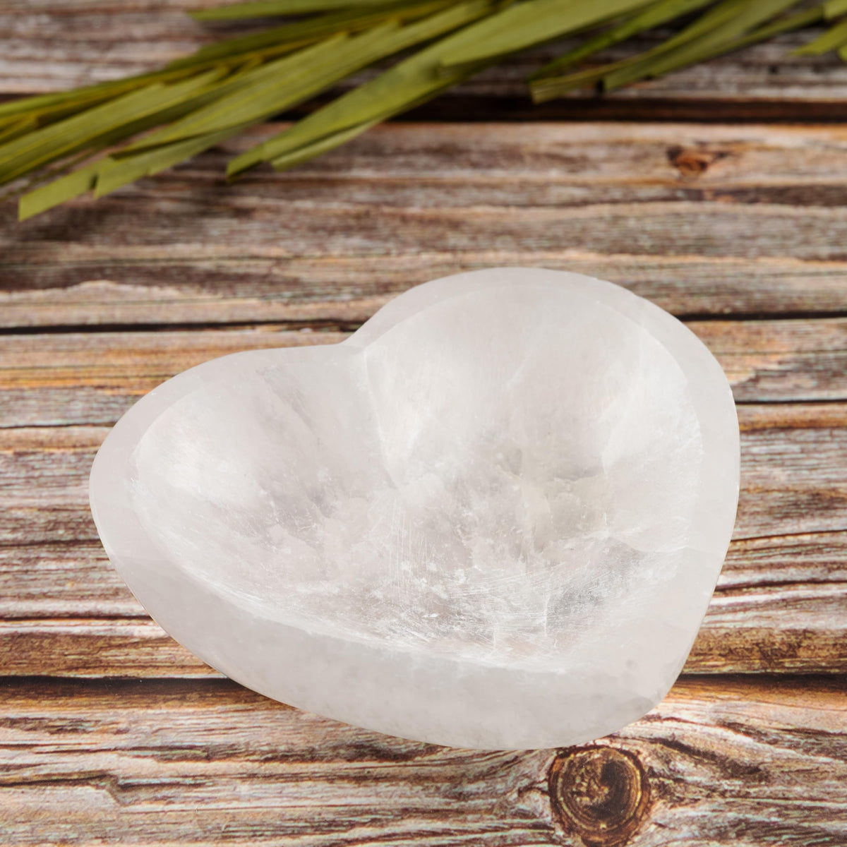 Wish Well Heart Selenite Bowl for Crystals Charging – 4" Selenite Crystal Bowl – Mined and Crafted in Morocco – Ideal for Cleansing and Recharging Crystals and Healing Stones, Meditation, and Decor