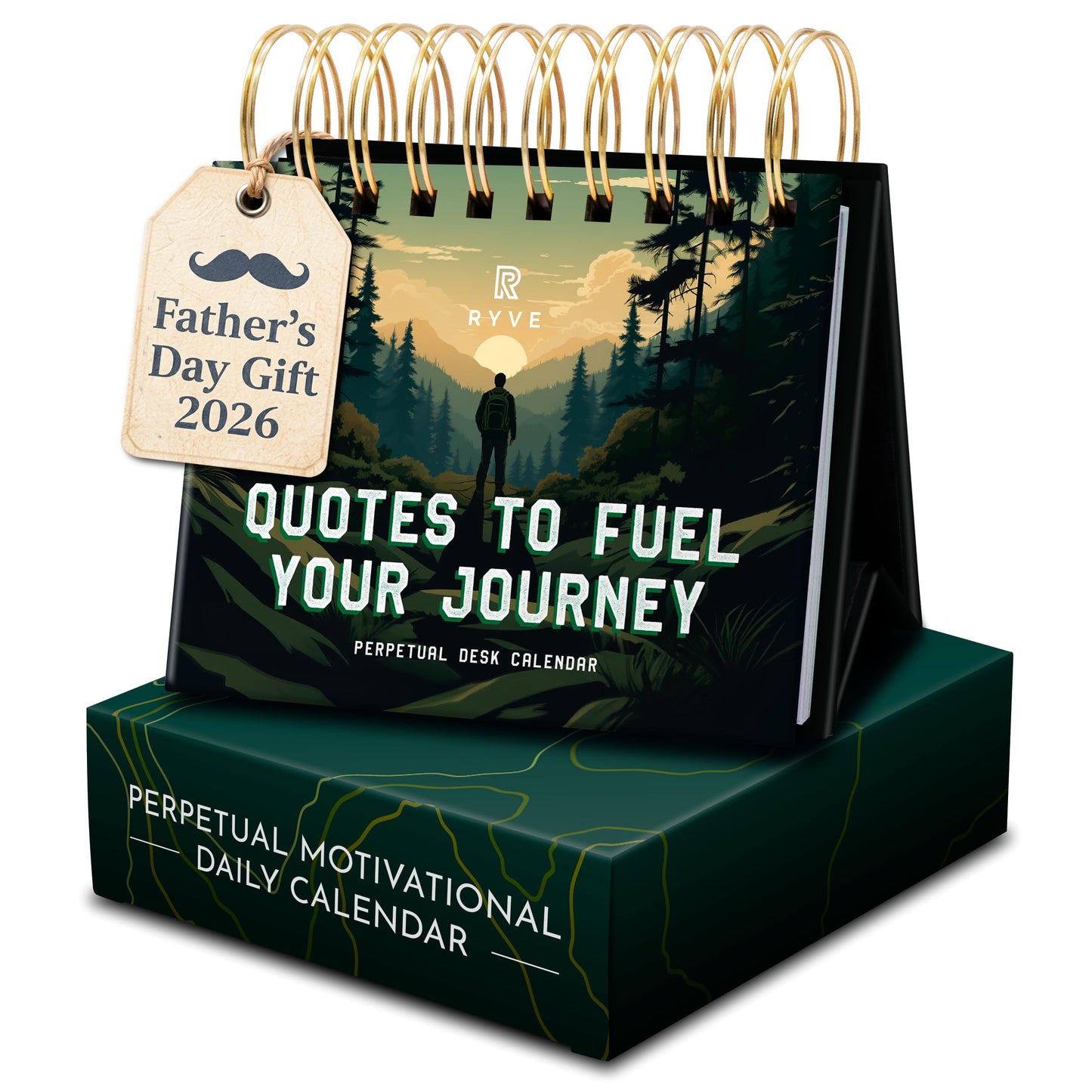 Motivational Calendar for Men – Daily Flip Calendar with 366 Inspirational Quotes – Inspirational Gifts for Him, Office Decor, Desk Accessories, Daily Affirmations, Perpetual Desk Calendar, Office Gifts