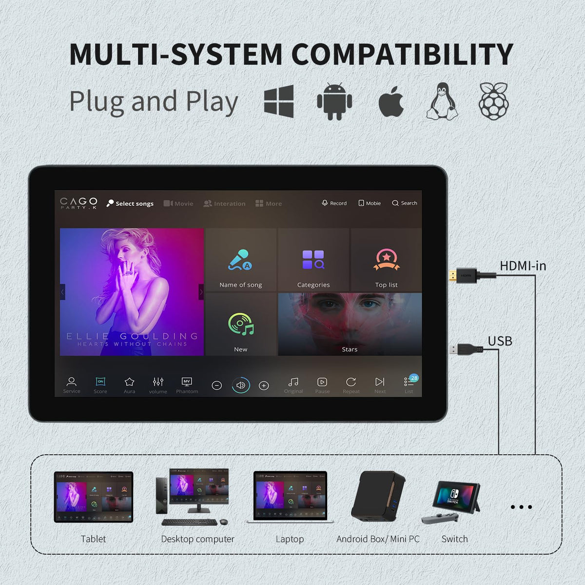 TouchWo 15.6 inch Capacitive Multi-Touch Screen Industrial Monitor, 16:9 Display 1920 x 1080P, Built-in Speakers, VGA & HD-MI Monitor for PC, POS, Small Business, Restaurant