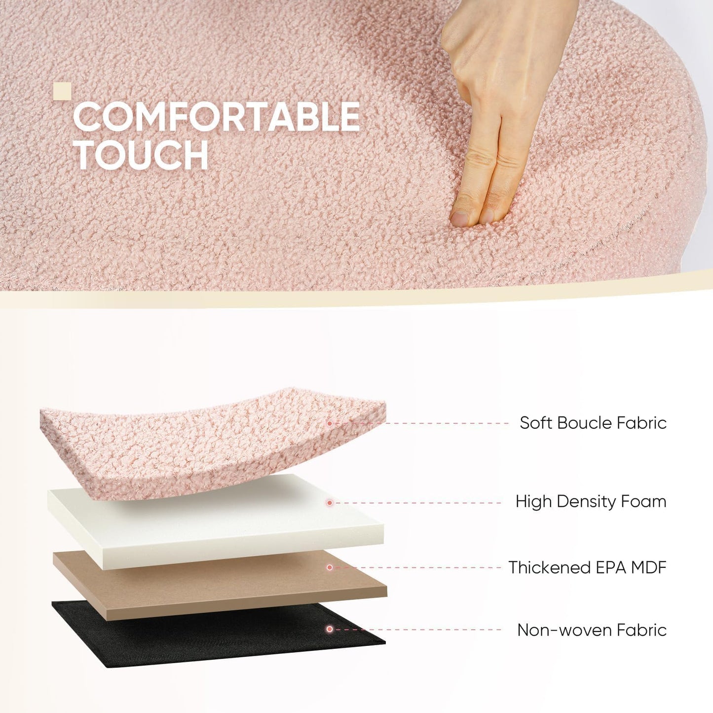 B FSOBEIIALEO Ottoman with Storage for Living Room, Sherpa Folding Storage Ottoman Foot Rest, 43.3 Inches Collapsible Bedroom Bench Pink