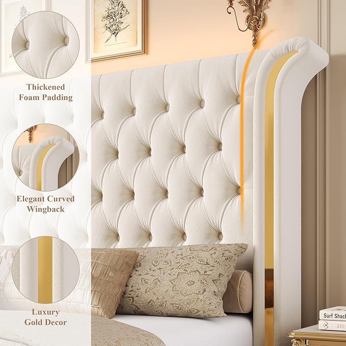 Keyluv King Smart LED Bed Frame