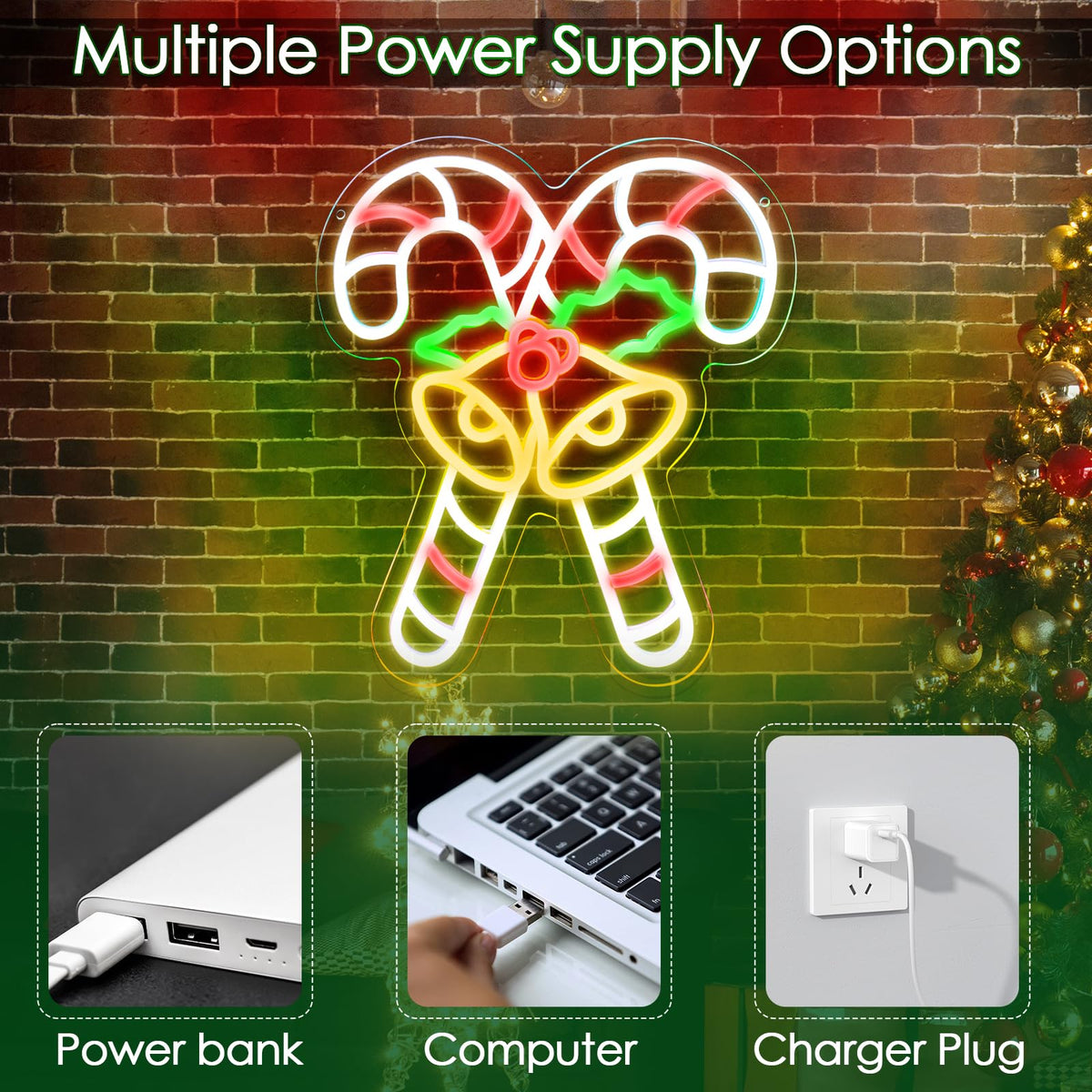 KHK Christmas Stick Neon Signs for Wall Decor Xmas LED Christmas Hat LED Sign, USB Powered Dimmable Switch for Indoor Party Kids Bedroom Wedding Bar Pub Club Birthday Party Gift(15 * 13in)