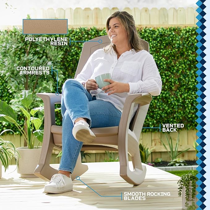 Semco Plastics Rockaway Heavy Duty Polyethylene All Weather Outdoor Rocking