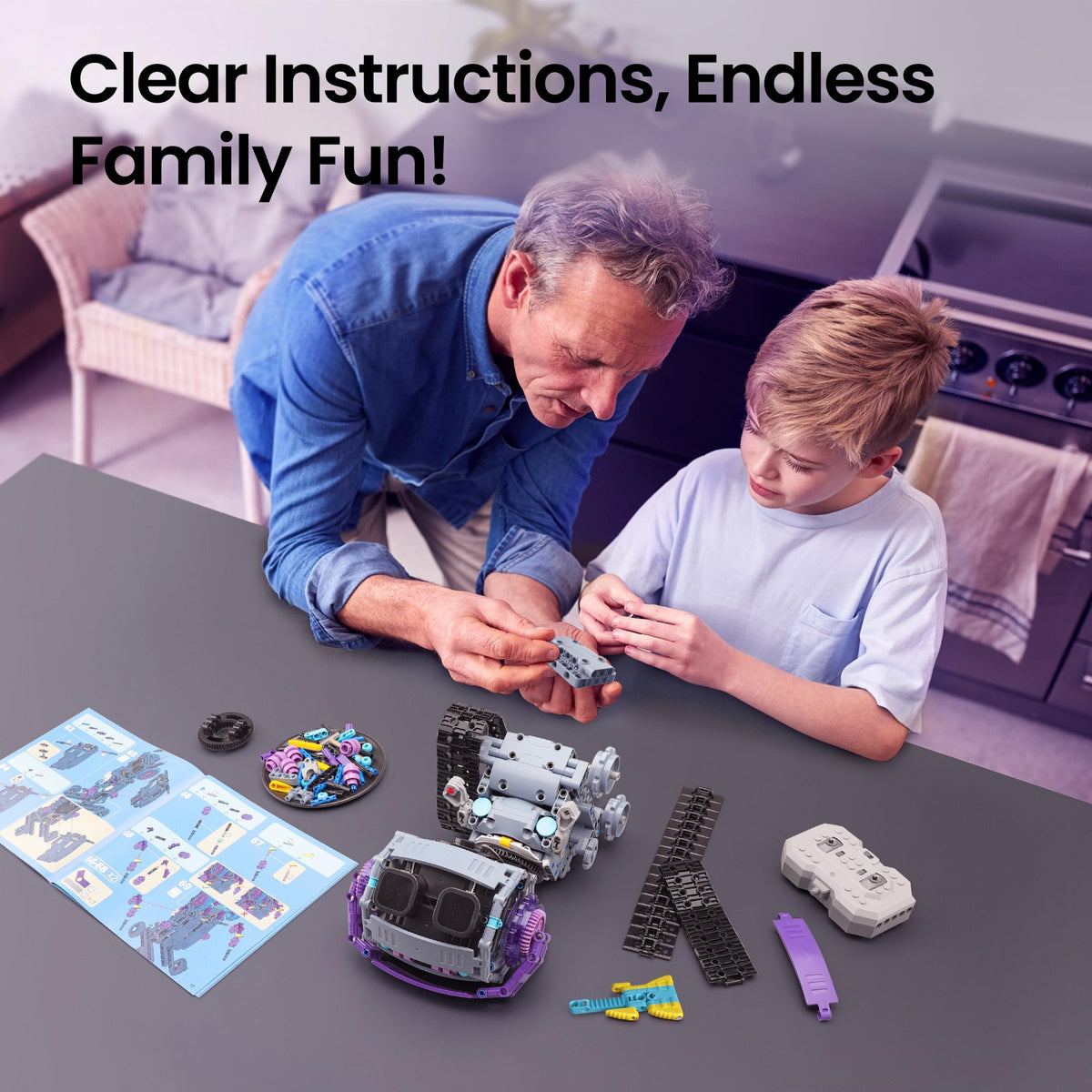 Sillbird Robot Building Kit with Remote Control STEM Gifts for Kids Boys Ages 8-12, Coding Robotic Technic Creative Toys for Birthday - Build 5in1 Model with 469 Pieces