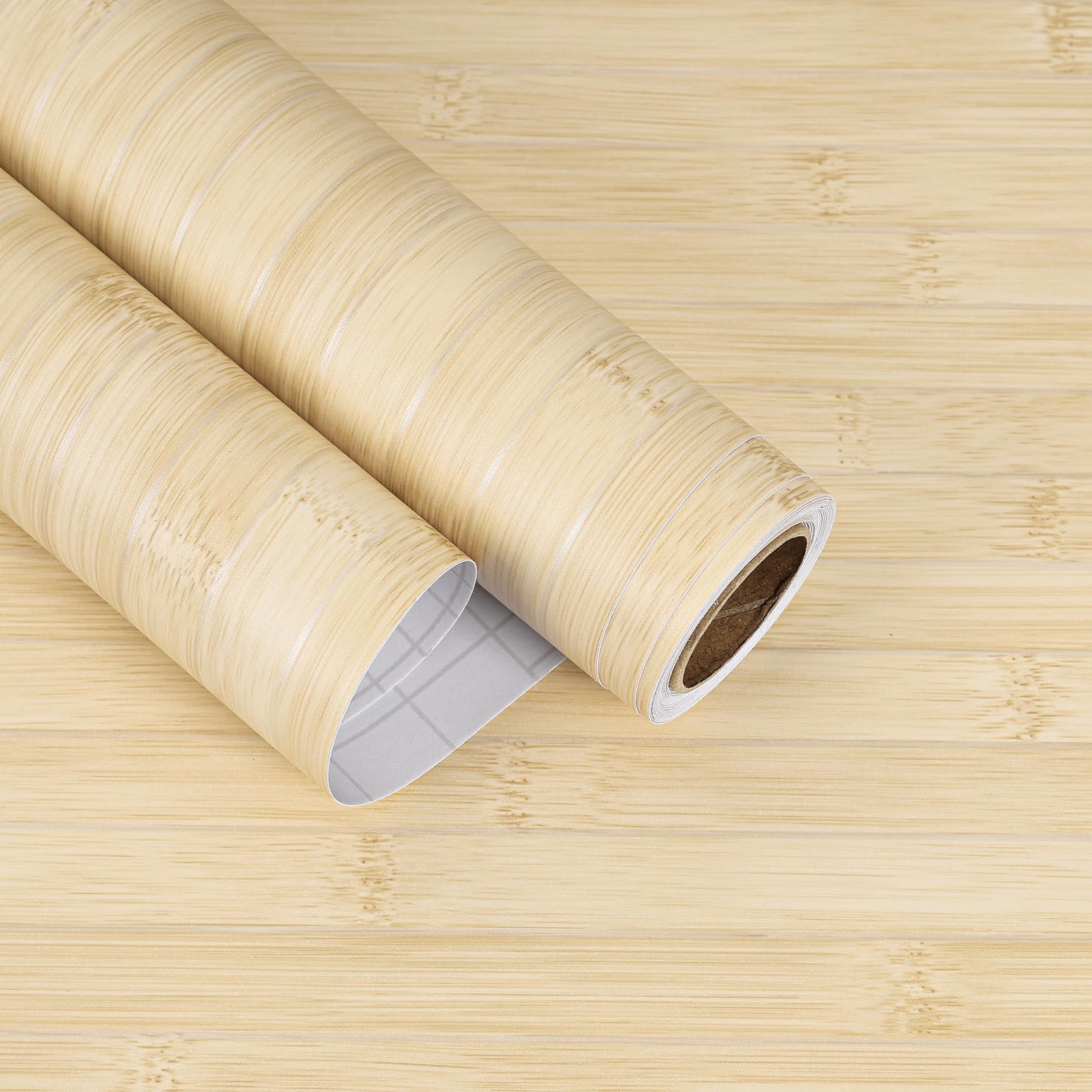 EaseStick Bamboo Wood Contact Paper Peel and Stick Light Wood Wallpaper for Cabinets Countertops Waterproof Adhesive Beige Wooden Slat Wallpaper Striped Wall Paper for Bathroom Table Cover 15.7"x160"