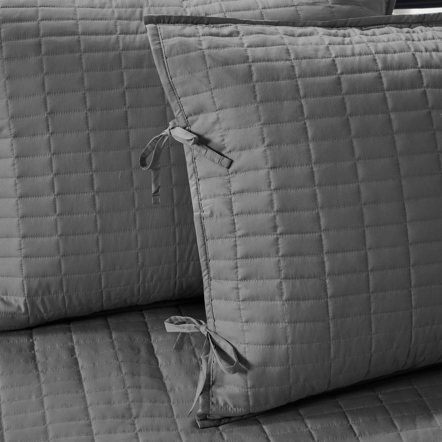 Comfort Spaces Daybed Cover- Luxe Double Sided -Quilting, All Season Cozy Bedding with Bedskirt, Matching Shams, 75'x39' Charcoal Grey 5 Piece
