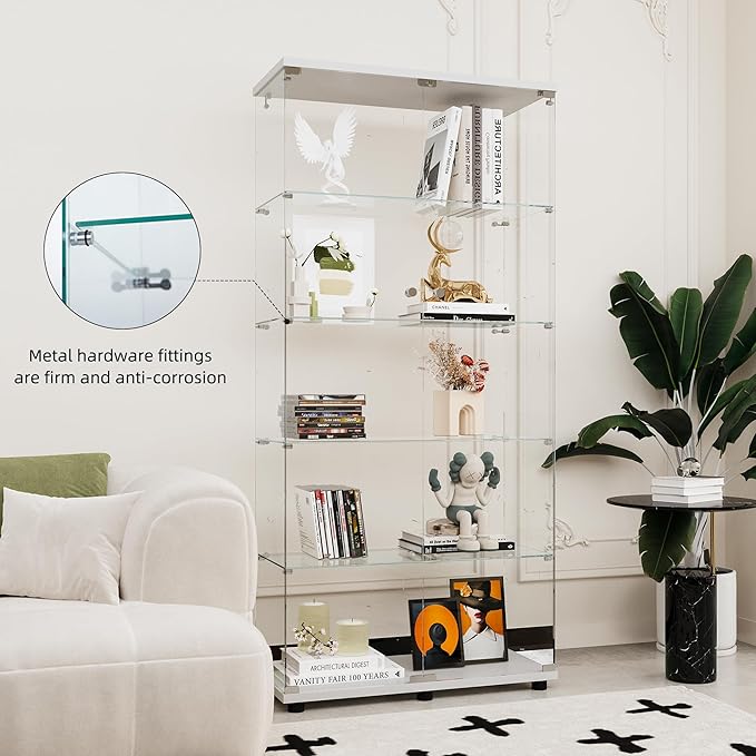 FLYMUHJIA Curio Cabinets with Tempered Glass Doors