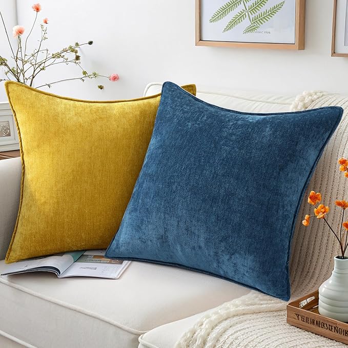 decorUhome Summer Couch Euro Sham Throw Pillow Covers 26x26 Set of 2,