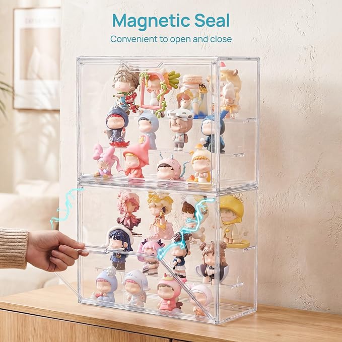 Vtopmart 1 Pack Acrylic Display Case, Stackable Figure Display Case