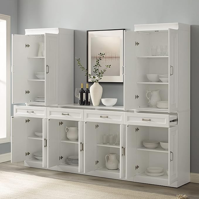 Crosley Furniture Stanton 3-Piece Traditional Sideboard Buffet Cabinet and