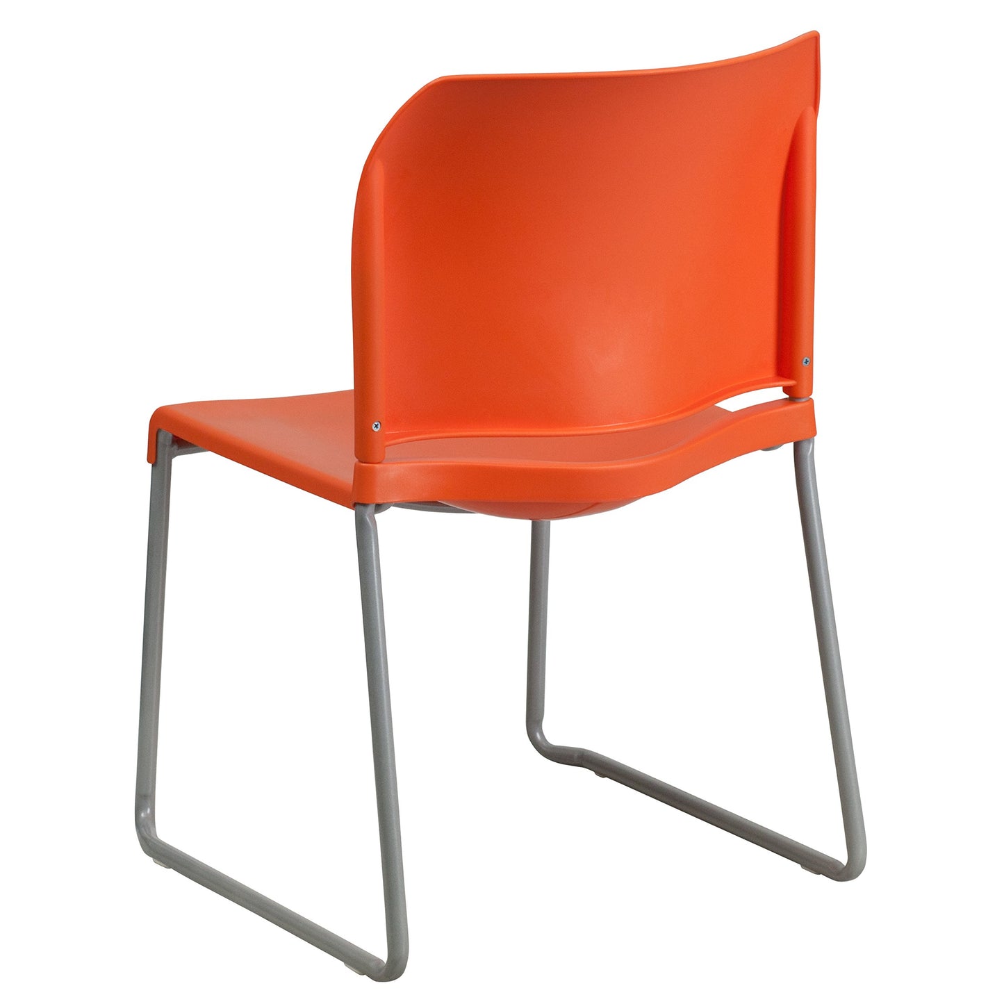 Flash Furniture Hercules Series Contoured Stacking Chairs for Waiting Rooms and Offices, Ergonomic Lobby Chairs with Curved Back, Set of 5, Orange