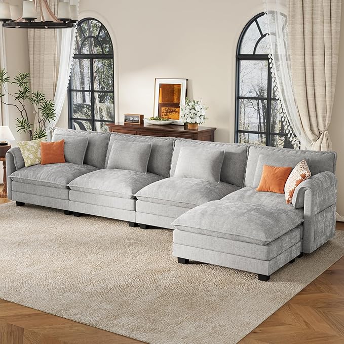 ELUCHANG Oversized 153" Modular Sectional Sofa, Comfy Cloud Couch, L Shaped
