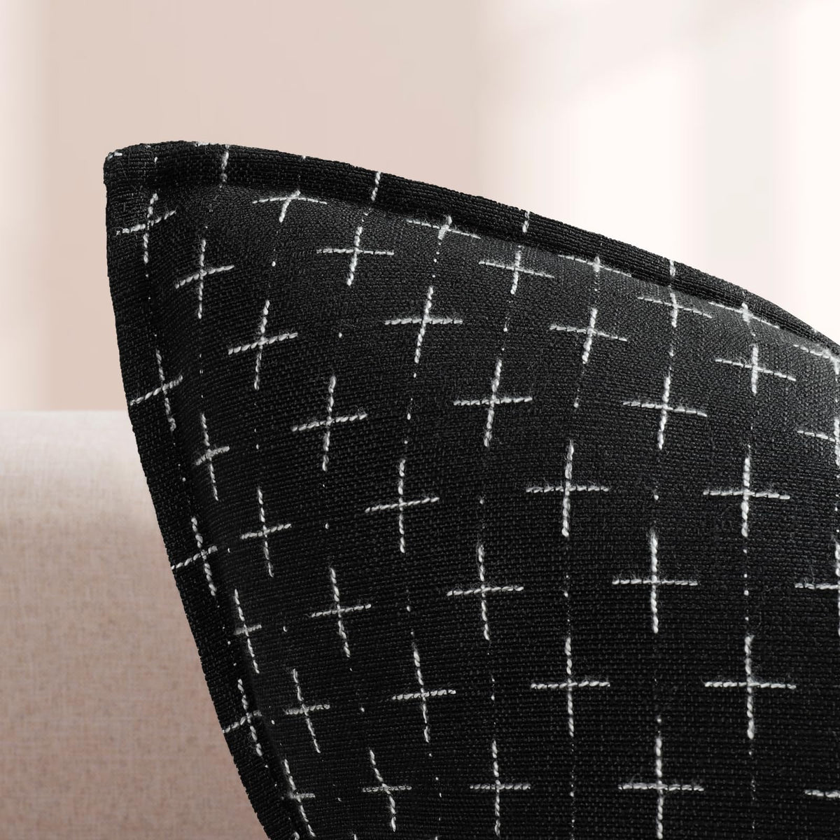 ZWJD Pillow Covers 24x24 Set of 2 Soft Polyester Textured Pillow Covers with Stylish Flange Edge Cozy Farmhouse Throw Pillows for Couch Bed Sofa Living Room