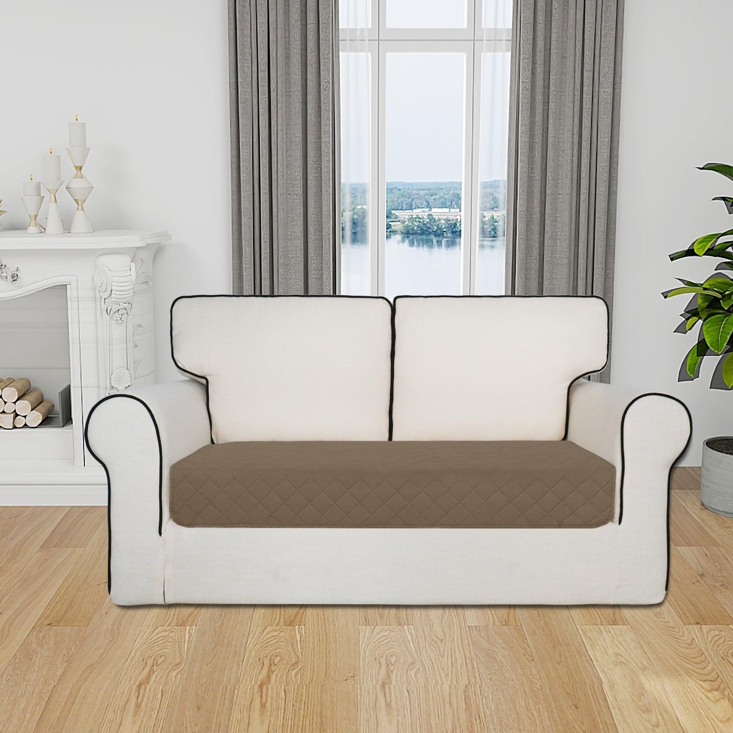 Easy-Going Sectional Couch Covers for Dogs L Shape Sofa Cover Reversible Sofa Slipcover Chaise Lounge Cover Furniture Protector Cover for Pets Dog Cat (30 x 50 inches, Camel/Ivory)