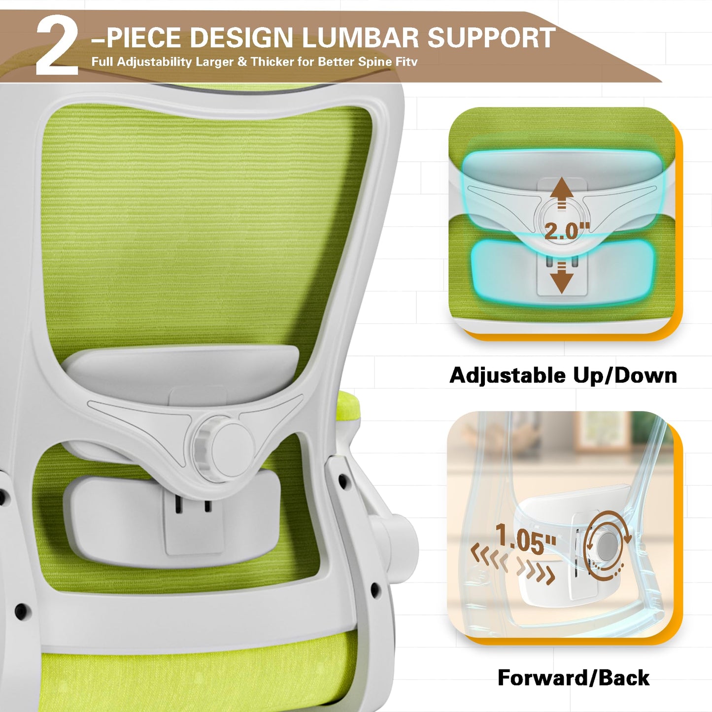 Ergonomic Office Chair for Long Hours, Relieve Back Pressure, Stay Comfortable & Focused All Day, 330LBS Capacity, Ideal for Home Office, Office & Study