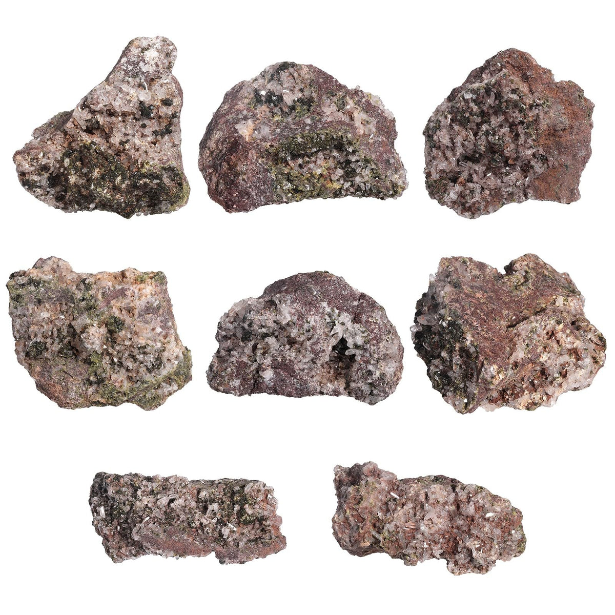 SUNYIK Natural Epidote Stone Geode Cluster, Rough Raw Crystal Rocks Mineral Specimen for Reiki Healing Home Decoration, 300-399g