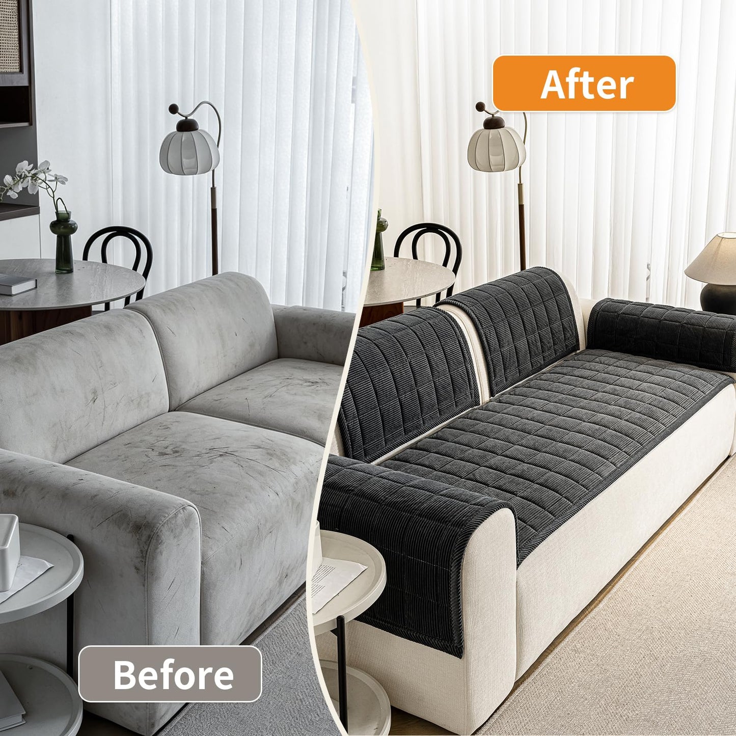 PJLZJFBY Couch Covers for Dogs Washable, 27.6"x82.7" Non Slip Couch Covers for Loveseat Sofa Pet Friendly, Soft Fuzzy Sofa Covers for Pet, Dog Couch Cover Furniture Protector(1PC,Dark Grey)