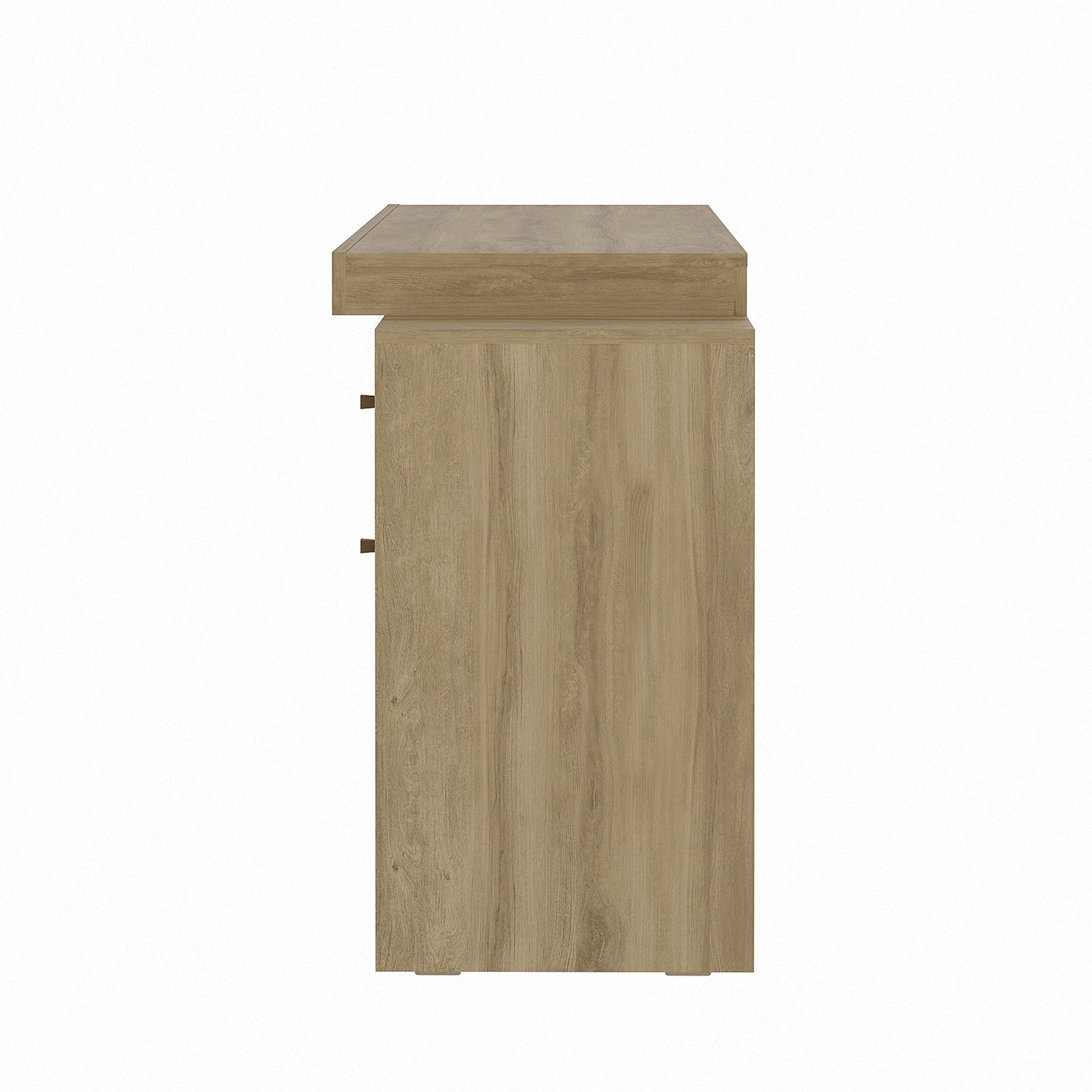 Expandable Desk with Storage Drawers & Open Shelf - Expands from 47 Inch to 57 Inch - Pine Computer Desk with Printer Space - Modern Home Office Table with Drawers - Techni Mobili Blanco Collection