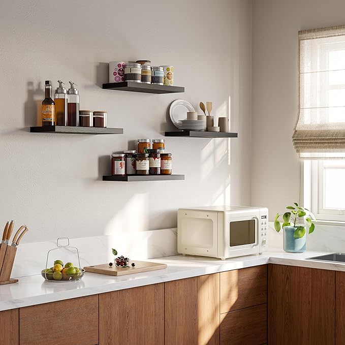 YUFLINX 16’’Black Floating Shelves
