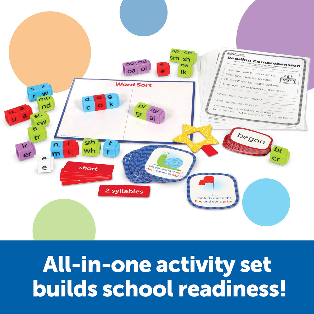 Learning Resources Skill Builders! 1st Grade Reading - 88 Pieces, Ages 6+ First Grade Learning Materials, Homeschool and Classroom Supplies, Reading Games for Kids
