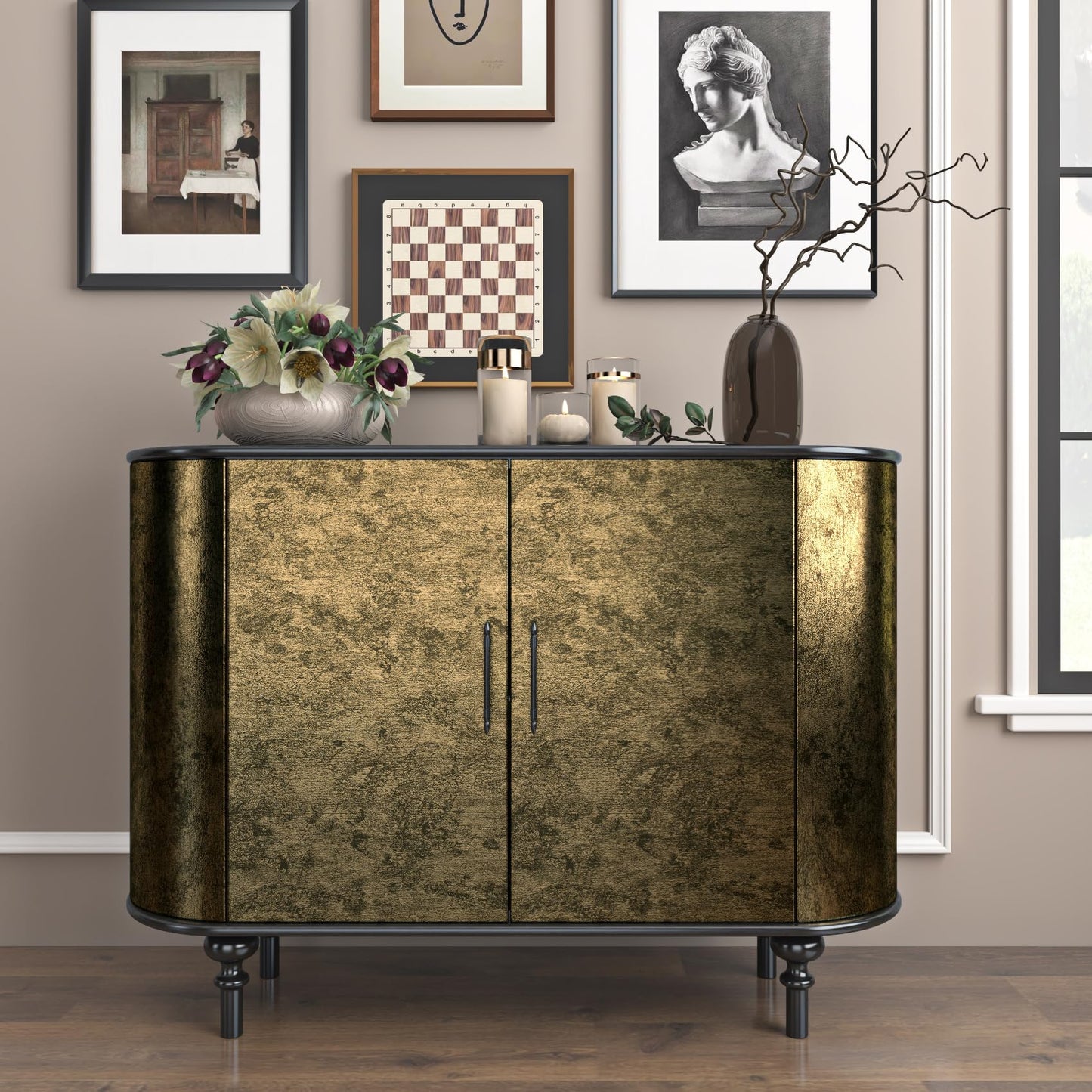 Livelynine Gold Metallic Peel and Stick Wallpaper Removable Thick Luxury Black Gold Textured Contact Paper for Countertops Kitchen Cabinets Self Adhesive Vintage Accent Wall Paper Bedroom 15.8x78.8