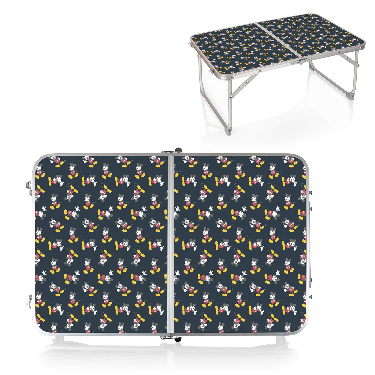 PICNIC TIME Disney Mickey Mouse Concert Mini Portable Table, Small Folding Table, Mini Picnic Table, (Charcoal Wood Grain)
