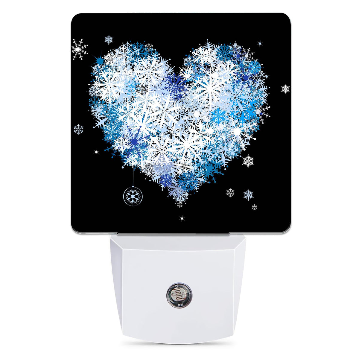 Jopowide Winter Art Hearts Dusk to Dawn Night Light, Auto Sensor Lamp Home Indoor Stairway Kitchen Corridor, Night Lights Plug into Wall Decor, Boys Girls Women Men Room Gifts