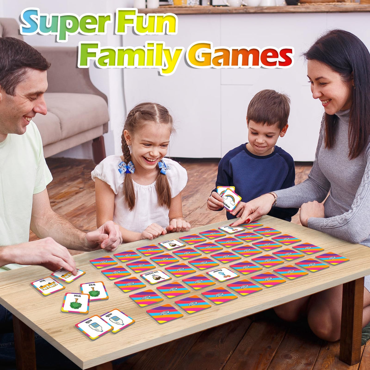 Aizweb First Words Match Game,Memory Game,52 Pcs Toddler Baby Flash Cards,Educational Toys for Pre K Preschool Kindergarten Learning Activities,Speech Therapy Materials Classroom Must Haves