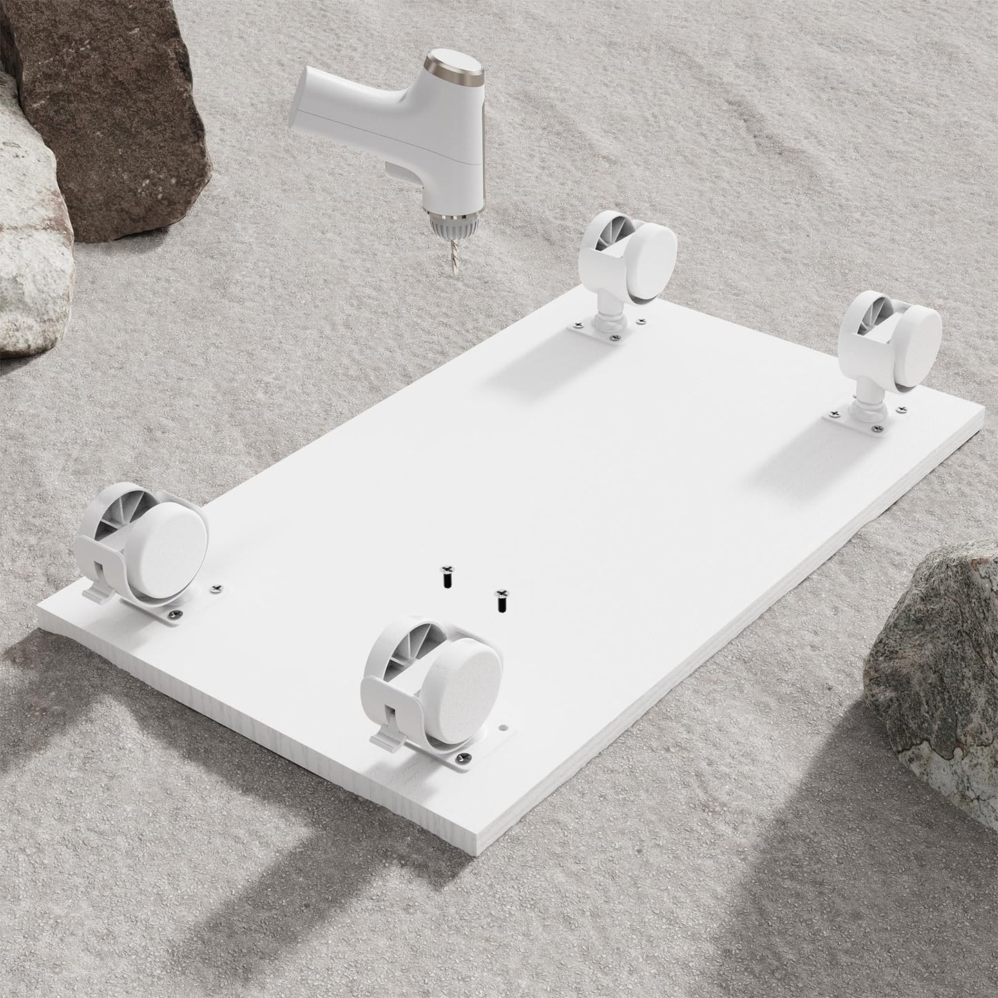 WEGASTU CPU Stand、Mobile CPU Holder、Computer Tower Stand with 4 Caster Wheels Fits for PC、Printer、Most Computer Tower、Office、Home、Planter Caddies、Dog Bowl Stand (White)
