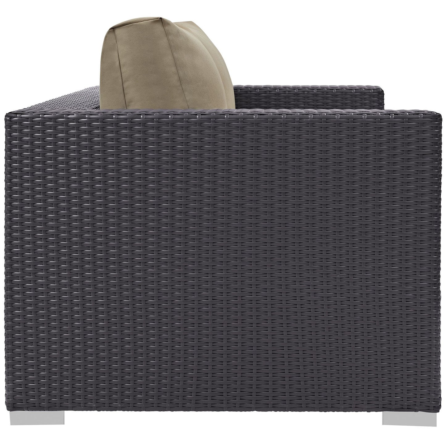 Modway Convene Wicker Rattan Outdoor Patio Loveseat in Espresso Mocha