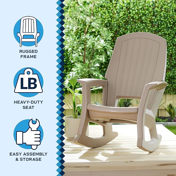 Semco Plastics Rockaway Heavy Duty Polyethylene All Weather Outdoor Rocking