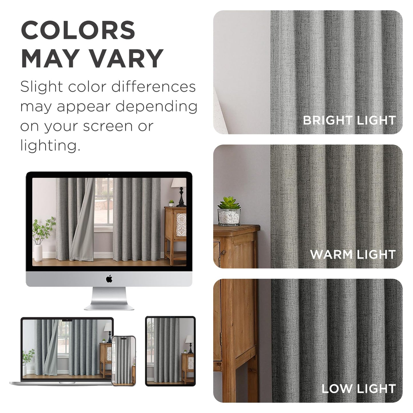 Joydeco Pinch Pleated Curtains - 100% Blackout for Bedroom, Light Grey Linen Curtains 40" W x 90" L, Thermal Insulated 2 Panels Light Blocking Drapes, Back Tabs for Living Room