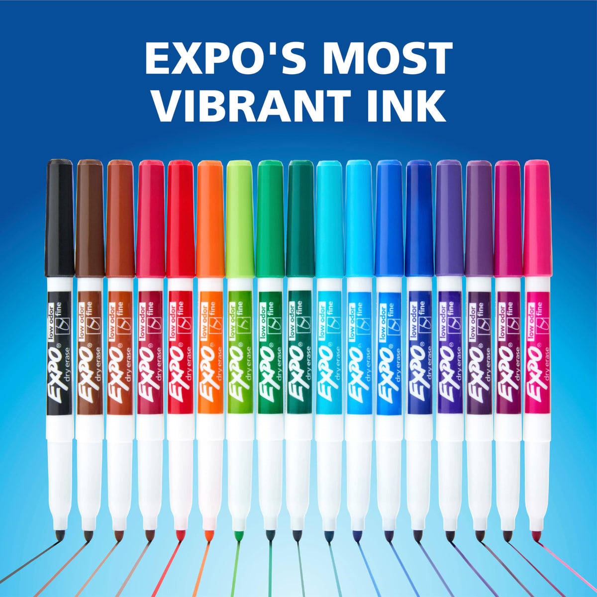 EXPO Dry Erase Markers, Low Odor Ink, Black, Fine Tip, 36 Count - Easily Erases, Ideal for Classroom, Home, Office, Back to School, Teacher Supplies