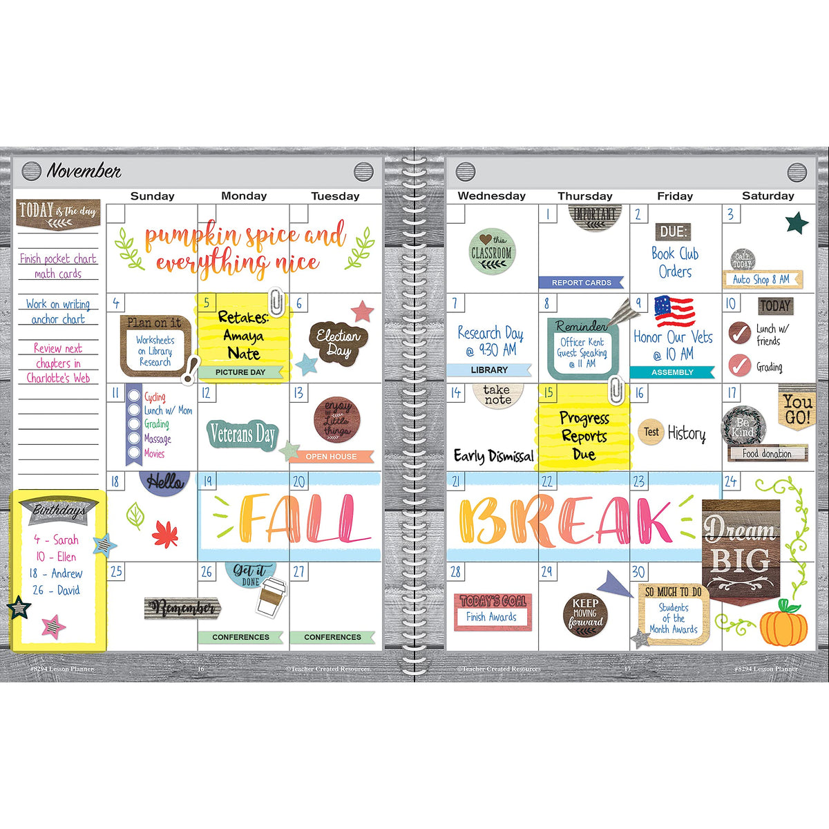 Teacher Created Resources Home Sweet Classroom Lesson Planner (TCR8294)