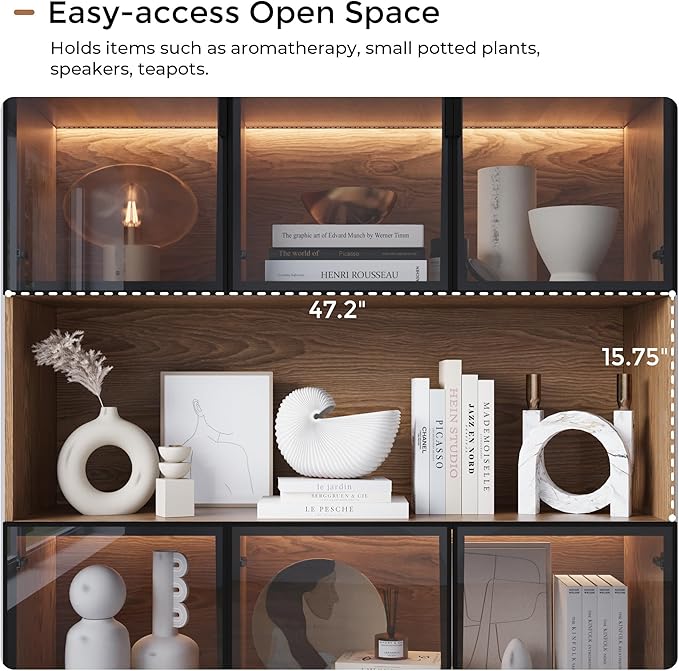 Mekminop Glass Doors Display Cabinet