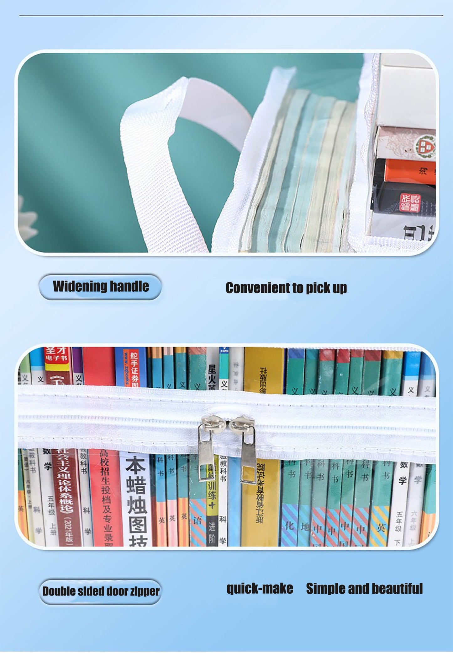 CIBOAN Clear Book Storage Bags Plastic Comic Books Organizer Collapsible Book Display Case with Lid and Lifting Handle suitable for books and toys,Size38x24x32cm/15x9x13inches