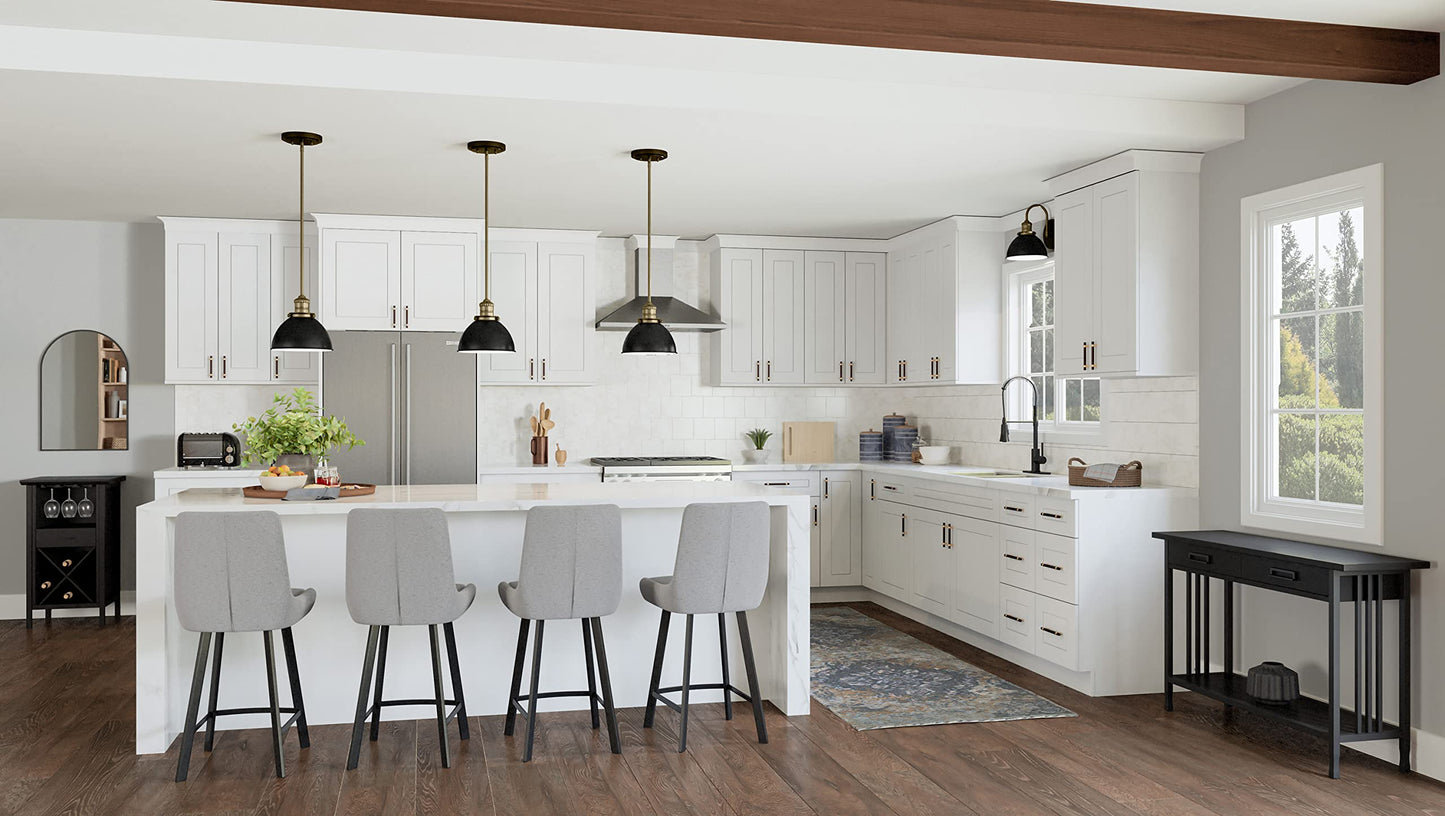 Design House Brookings Shaker Unassembled Wall Kitchen Cabinet W2424, 24 W x 12 D x 24 H, Painted White, Solid Wood, Design House, 561571