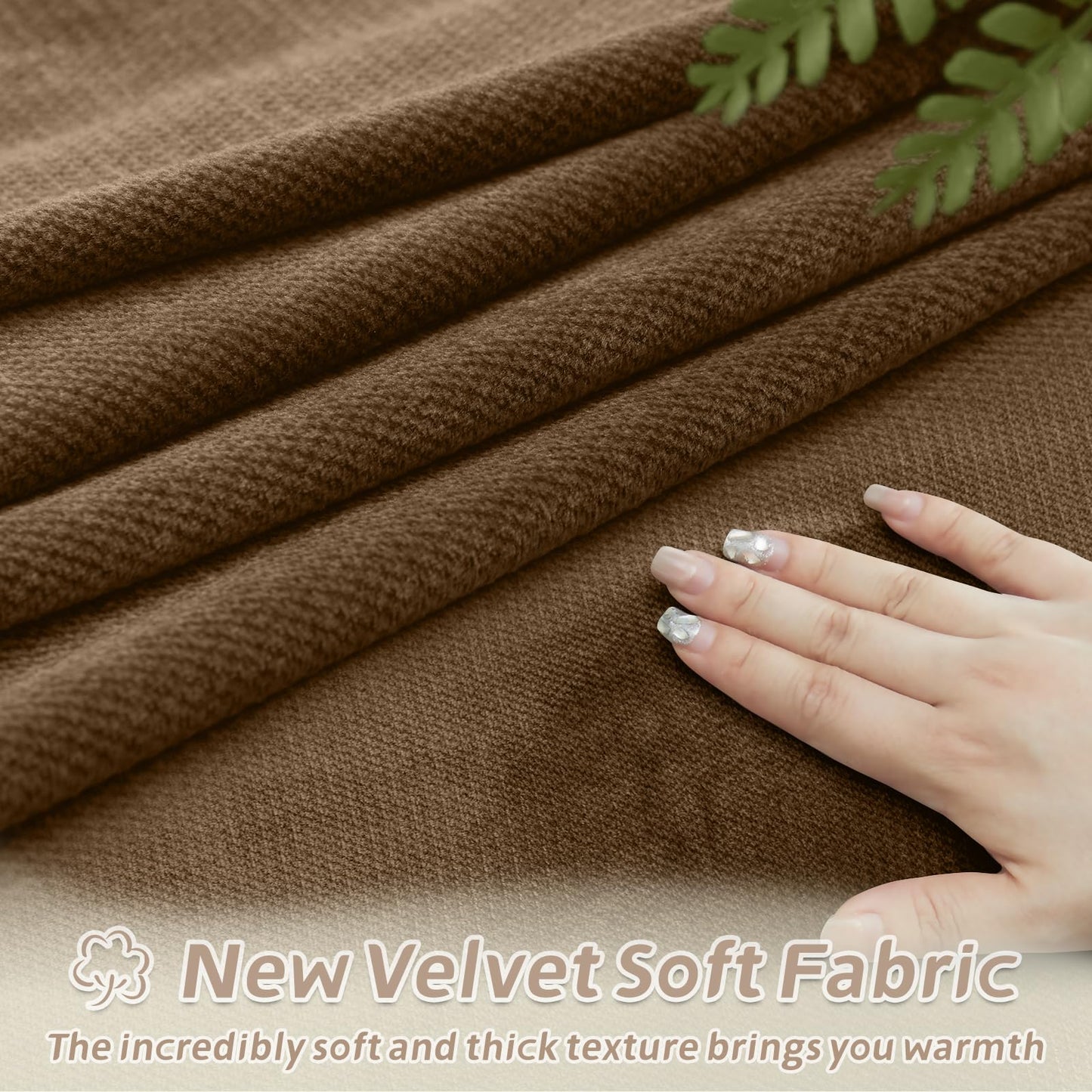 Arfntevss Sectional Recliner Couch Covers Velvet Corner Sectional Sofa Cover for Reclining Couch Stretch L Shape Recliner Slipcover Washable Middle Console Protector (1 Console Cover, Light Brown)