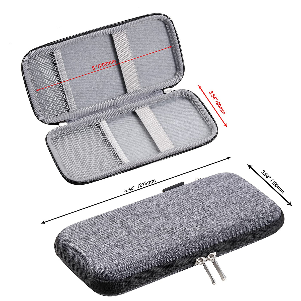 iDream365 Upgraded Hard Pencil Case Box for Adults,Durable Pen Carrying Case with Zipper-Gray
