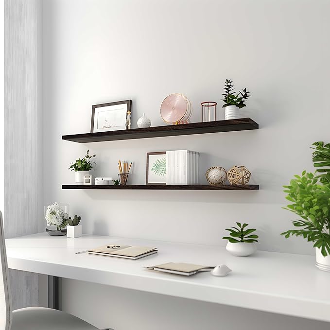 YYWUOJJ Wood Floating Shelves for Wall Decor, Rustic Wall Shelves for Bedroom