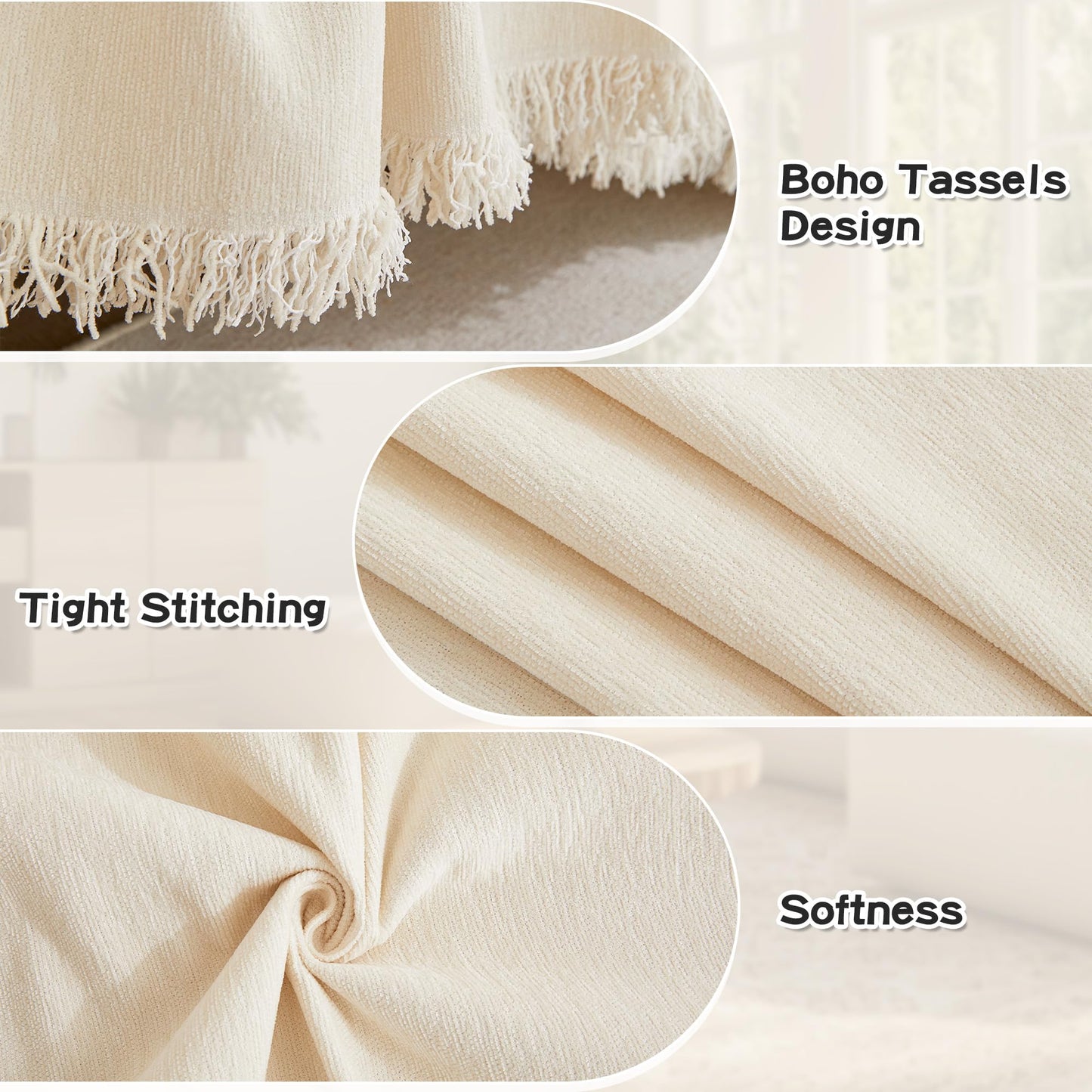 Couch Cover for Sectional Sofa, 2 PCS Sectional Couch Covers for L Shape Sofa Cover, Furniture Blanket for Pets, L Shaped Couch Cover, Sofa Slipcover for 3-4 Cushion Couch (71"x118"+91"x134", Beige)