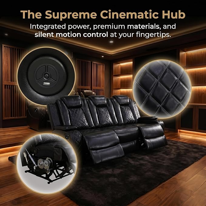 3-Piece Leather Power Recliner Sofa Set