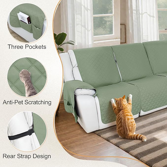 HDCAXKJ Reclining Sectional Couch Covers L Shape Recliner Sofa Middle Console