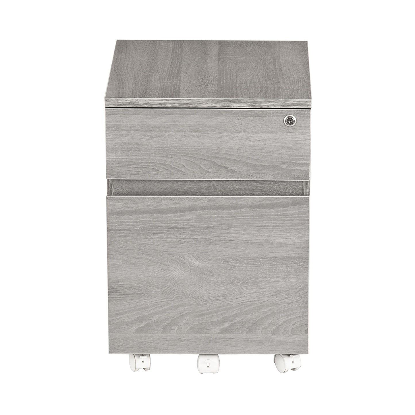 Techni Mobili Rolling Lock and Storage 2 Drawer Vertical Filing Cabinet, 15.75" L x 17.75" W x 23" H,Grey