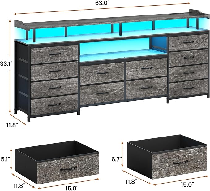 BTHFST 12 Drawers TV Stand Dresser