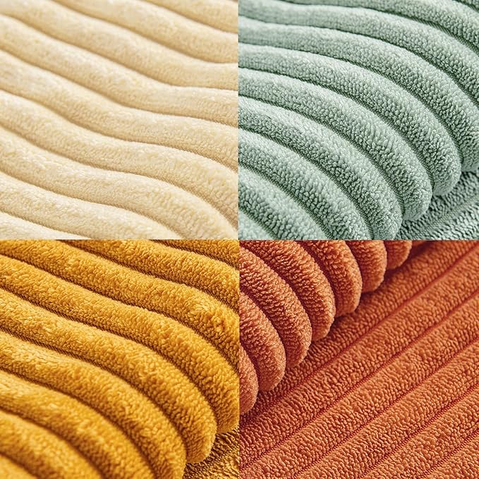 MIULEE Teal Orange Decorative Throw Pillow Covers 18x18 Inch Set of 4 Boho