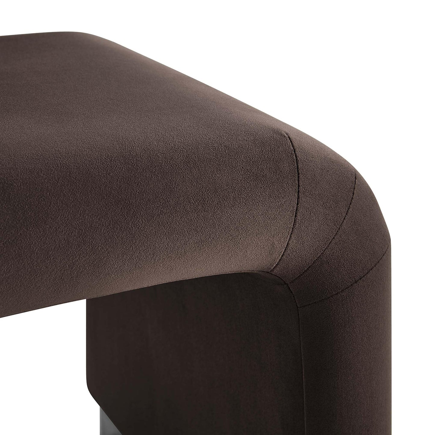 Modway EEI-6733-BLK-CHB Koda Performance Velvet Waterfall Stool, Black Chocolate Brown