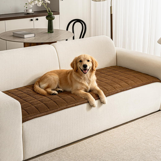 PJLZJFBY Couch Covers for Dogs Washable, 27.6"x82.7" Non Slip Couch Covers for Loveseat Sofa Pet Friendly, Soft Fuzzy Sofa Covers for Pet, Dog Couch Cover Furniture Protector(1PC,Dark Brown)